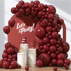 lot 8387 image: Awenztech 122pcs Burgundy Maroon Latex Balloons in 18 12 10 5 inches