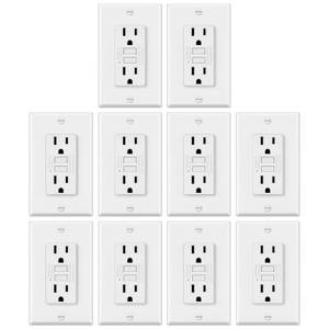 lot 8396 image: ELECTECK 10 Pack GFCI Outlets 15 Amp, NTR GFI Receptacle, ETL Listed, White