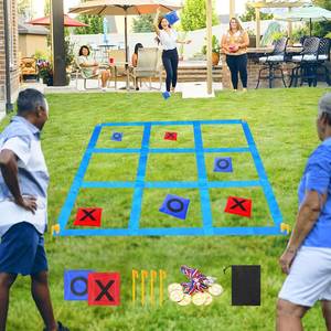 lot 8410 image: CWLAKON Outdoor Giant Tic Tac Toe Bean Bag Toss Games for Kids Adults Family, Large Outside Lawn Yard Backyard Carnival Field Day Game, Birthday Party Family Reunion Games Playground Fitness Equipment