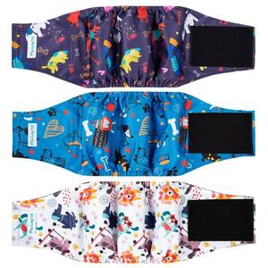 lot 8414 image: Paw Legend Washable Dogs Diapers Male Dog Belly Bands for Male Dogs Diapers Reusable Puppy & Doggie Diapers Male (3 Pack, X-Small)