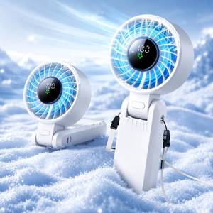 lot 8424 image: ��5200mAh��Portable Handheld Fans for Travel, High-Speed Motor, Rechargeable Hand Held Fan, 5 Speed,180°Foldable, Small Personal Fan,4-IN-1 HandDeskWaistNeck Fans,Summer Beach Travel Essentials