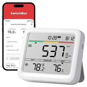 lot 8427 image: SwitchBot CO2 Detector, Air Quality Monitor Indoor, CO2 Monitor for CO2TEMPHumidity, Portable Carbon Dioxide Detector for HomeCarOfficeGreenhouse