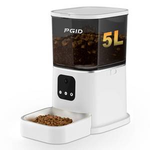 lot 9065 image: PGID Automatic Cat Feeder with 4K Camera,2.4G Auto Dog Feeder w Night Vision,Pet Feeder w2-Way Audio,Timed Cat Feeders for Dry Food,Dogs Food Dispenser w APP Control 5L