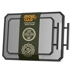 lot 9072 image: SNOWCLAD Stainless Steel Cutting Board Set of 2 for kitchen