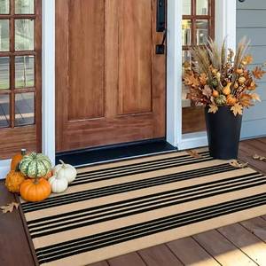 lot 9087 image: OJIA Front Door Mat 24x51, Striped Porch Rug Outdoor Door Mat Fall Decor