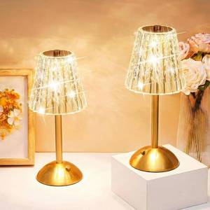 lot 9093 image: Liliful 2 Pcs Cordless Table Lamp Rechargeable Touch LED Small Gold Portable Battery Operated USB-c Desk Lamp 3 Color Dimmable for Bedroom Living Room Dining (Gold,Classic Style)
