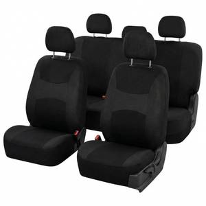 lot 9094 image: FH Group Universal Car Seat Covers Full Set for SUV Truck Sedan Vans  All-Purpose Cloth Seat Cover Set Airbag Compatible Washable Split Bench Protector Interior Upgrade - Black