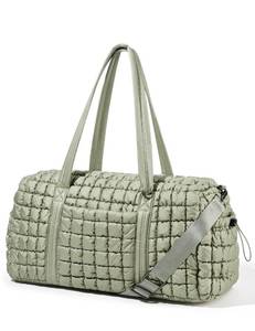 lot 9107 image: Quilted Travel Duffle Bag Puffer Weekender Bag Overnight Bag Duffel Gym Bag