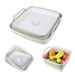lot 9108 image: GIMWA Collapsible Wash Basin for Baby Bottles - 2.4 Gallons Portable Wash Bin for RV Camping Sink, Space-Saving Dish Tub (Green)