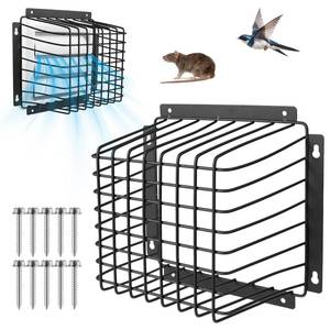 lot 9116 image: MILIJIA Universal Outside Bird Guard - Stainless Steel Construction Vent Cover, Fits 3 inch to 4 inch Vent Hoods, Prevents Birds, Rodents and Debris from Entering Dryer or Bathroom Exhaust Fan, Black