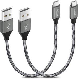 lot 10189 image: etguuds USB to USB C Cable 1ft, 2-Pack USB A to USB C Charger Cord Type C