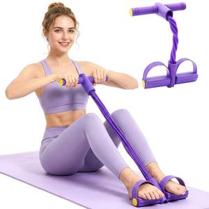 lot 10194 image: Pedal Resistance Band with Handles, Enhanced 6-Tube Foot Pedal Resistance Band, Multifunction Tension Rope for Full Body Workout, Manual Tension Training Pedal for Arms Legs Abs Waist Home Gym