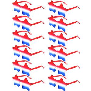 lot 10195 image: LYMOJOR 12 Pack 4th of July Sunglasses, Patriotic Red White and Blue Star Glasses, American Flag Party Sunglasses for Adults, Independence Day Party Favor Accessories for USA Theme Party