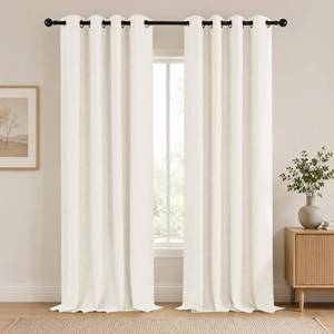 lot 10197 image: Deconovo Faux Linen 100% Blackout Curtains for Bedroom 72 Inches Long