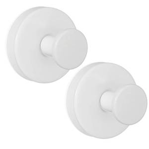 lot 10202 image: ZESLMG Suction Cup Hooks for Shower, White Wreath Hangers for Front Door Glass Window Bathroom Kitchen Wall, Removable Towel Holder Bath Robe Loofah Coat Hooks No Damage for Hanging, 2 Pack