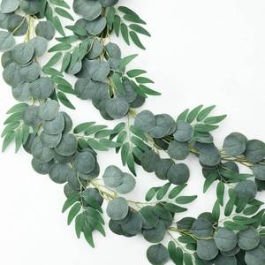 lot 10212 image: Mizii 2 Strands Artificial Vines Eucalyptus Garland 79 Fake Vine with Silk Green Leaves Faux Hanging Plants Greenery Decorations for Bedroom Table Centerpieces Party Wedding Room Decor (Eucalyptus)