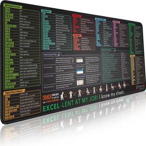 lot 10232 image: Pixiecube Excel Cheat Sheet Desk Pad  Excel Shortcut Keys Mouse Pad  Extended Large XL Gaming Mousepad  PC Office Spreadsheet Keyboard Mat  Non-Slip Stitched Edge