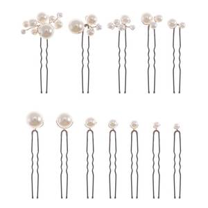 lot 10250 image: 12 Pieces Pearl Bridal Wedding Hair Pins Handmade Bridal Hair Accessories for Wedding Brides Women Girls