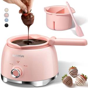 lot 11597 image: LUSHYUM Electric Chocolate Melting Pot with 2 Insert Pots, 4-Cup Chocolate