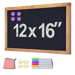 lot 11604 image: newnewshow 12x16 Magnetic Chalkboard with Rustic Wood Frame for Wall-Mounted - Multi-Purpose Hanging Sign for Menu, Memo & Doodle