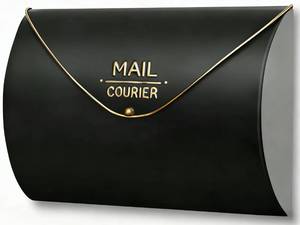 lot 11622 image: Yielycan Large Black Outdoor Wall Mount Mailbox, 13.3 x 10.35 x 3.5 Inch