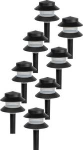 lot 11630 image: GreenLighting Paradise Low Voltage Landscape Pathway Lights - 2 Tier Outdoor Garden Lights - Easy, Simple Installation - Walkway, Lawn, Landscape Lighting (Black, 8 Pack)