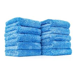 lot 12077 image: The Rag Company - The Eaglet 500 - Professional Korean 7030 Blend Super Plush Microfiber Detailing Towels Perfect for Wheels, Mirrors, and More 500GSM 8inx8in, Blue (10-Pack)