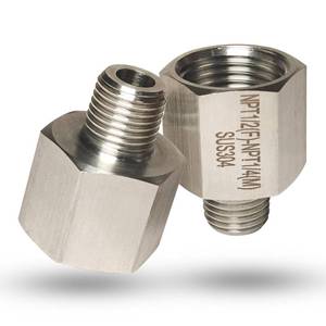 lot 12081 image: 12 Female to 14 Male NPT Reducer Adapter, 304 Stainless Steel Reducing Pipe Fittings Adapter, 14 MNPT X 12 FNPT Reducer Pipe Extension Connector