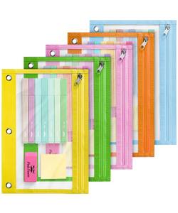 lot 12088 image: Mr. Pen- Pencil Pouch for 3 Ring Binder, 5 Pack, 10x7, Smooth Zipper