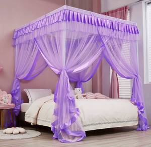 lot 12092 image: Mengersi Bed Canopy for Girls,Canopy Bed Curtains Canopy for Bed Drapes,Princess Bed Curtains Birthday Present Girls Room Decor(Purple,Twin Size)