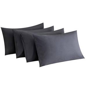 lot 12100 image: MINIPANDA Dark Grey Pillow Cases Set of 4 Queen Size, Envelope Design