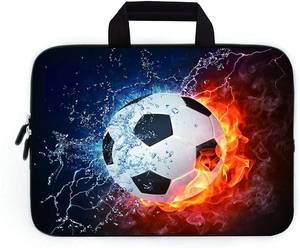 lot 12105 image: RUYIDAY 11 11.6 12 12.1 12.5 inch Laptop Carrying Bag Chromebook Case Notebook Ultrabook Bag Tablet Cover Neoprene Sleeve Fit Apple MacBook Air Samsung Acer HP DELL Lenovo Asus (Football Fire)