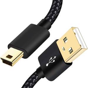 lot 12122 image: SCOVEE Mini USB Cable Braided 6ft Type A Male to Mini B Cable Data Charging Cord for GoPro Hero 3,PS3 Controller Cord,MP3 Player,Dash Cam for Garmin Nuvi,Camera Charger for Canon PowerShot Rebel ELPH