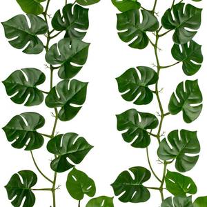 lot 19180 image: 2Pcs Artificial Monstera Leaves Vines 4ft Fake Hanging Plant Ivy Vines Greenery Garland Faux Tropical Vine Decor for Wall Jungle Luau Beach Birthday Party Indoor Outdoor Home D�cor