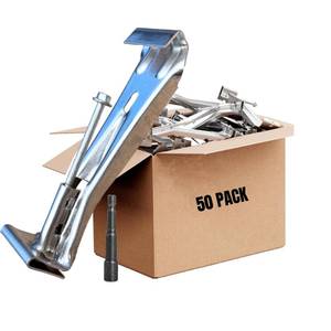 lot 19189 image: 50 Pack Gutter Hangers 5 Inch Gutter Brackets with Bonus 6 Inch Drill Bit, Aluminum Hidden Gutter Clips Screws with Pre-Inserted Screw for Repairing Sagging Rain Gutters.