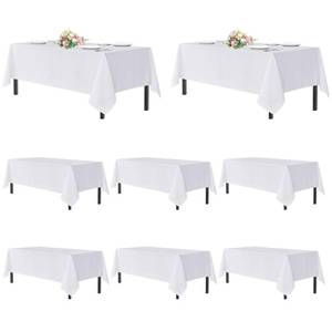 lot 19190 image: sancua White Tablecloths for 8 Foot Rectangle Tables, 8 Pack 60x120 Inch