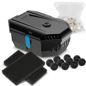 lot 19193 image: NFESOLAR Small Pond Filter with Filter Media for Outdoor Ponds Fish Tank