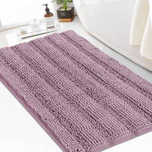 lot 19196 image: Turquoize Bathroom Rug 24x36, Absorbent Chenille Bath Rug, MauveRose