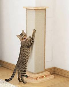 lot 19198 image: Couch Corner Cat Scratcher with Track Balls, 25 Cat Scratching Post for 90° Furniture Sofa, Replaceable Sisal Scratch Pad for Wall Furniture Protector