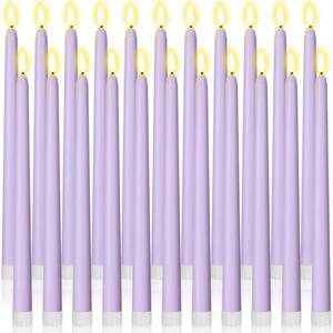 lot 19205 image: Macarrie 24 Packs Flameless Taper Candles Battery LED 11,Lavender Purple