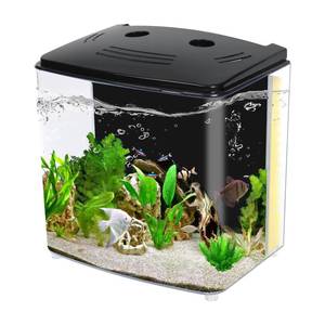 lot 19219 image: AQUANEAT Fish Tank, 1.2 Gallon Aquarium, Small Betta Fish Tank Starter Kit with LED Light and Water Filter Pump, Rectangular