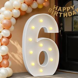 lot 19234 image: imprsv Large Marquee Numbers, 3FT Light Up Numbers 6 for Party Decor