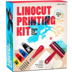 lot 19245 image: Linocut Printing Kit - Stamp Making Carving Tools - Crafts for Adults - Easter Unique Gifts - Teen Boy Gifts - Birthday Gift Ideas for Women - Hobbies DIY Kits for Adults, Boys, Girls, Women, Men