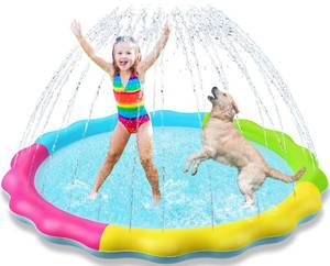 lot 19247 image: Jasonwell Splash Pad Sprinkler for Kids Splash Play Mat Outdoor Water Toys Inflatable Splash Pad Baby Toddler Pool Boys Girls Children Outside Backyard Dog Sprinkler Pool Age 1 2 3 4 5 6 7 8 9 M