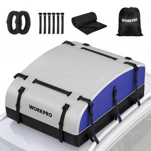 lot 19251 image: WORKPRO Rooftop Cargo Carrier Bag, 21 Cubic Feet Waterproof Car Roof Bag