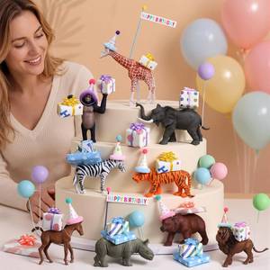 lot 19254 image: Weysat 37 Pcs Jungle Birthday Party Decorations, Jungle Cake Supplies