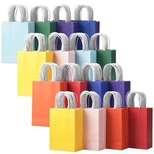 lot 19257 image: 32 Pack Paper Gift Bags with Handles, 5.8�3.2�8.25 Party Favor Bags, Gift Bags, Small Gift Bags with Handles, Party Bags, Small Goodie Bags Bulk for Birthday, Crafts, Wedding, Party Supplies (8 Colors)