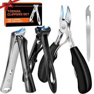 lot 20290 image: Toe Nail Clippers for Men, Toenail Clippers for Thick Nails for Seniors, German Sharp Stainless Steel Fingernail Clipper with Catcher, Heavy Duty Ingrown Nail Cutter Long Handle with Wide Jaw -Black (Used, 1 Piece Broken)