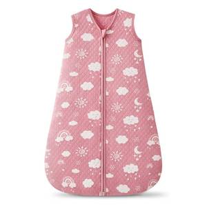 lot 20302 image: FIEMOL 1.0 TOG Baby Sleep Sack 12-18 Months��Cotton Quilted Wearable Blanket Baby Boy Girl Sleeping Sack, 2-Way Zipper Sleeping bag for Toddler Pink Rainbow(Large)