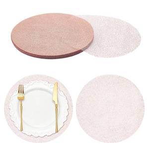 lot 20303 image: 120PCS Disposable Gold Placemats Set, 13 in Rose Gold Foil Table Mat Bulk